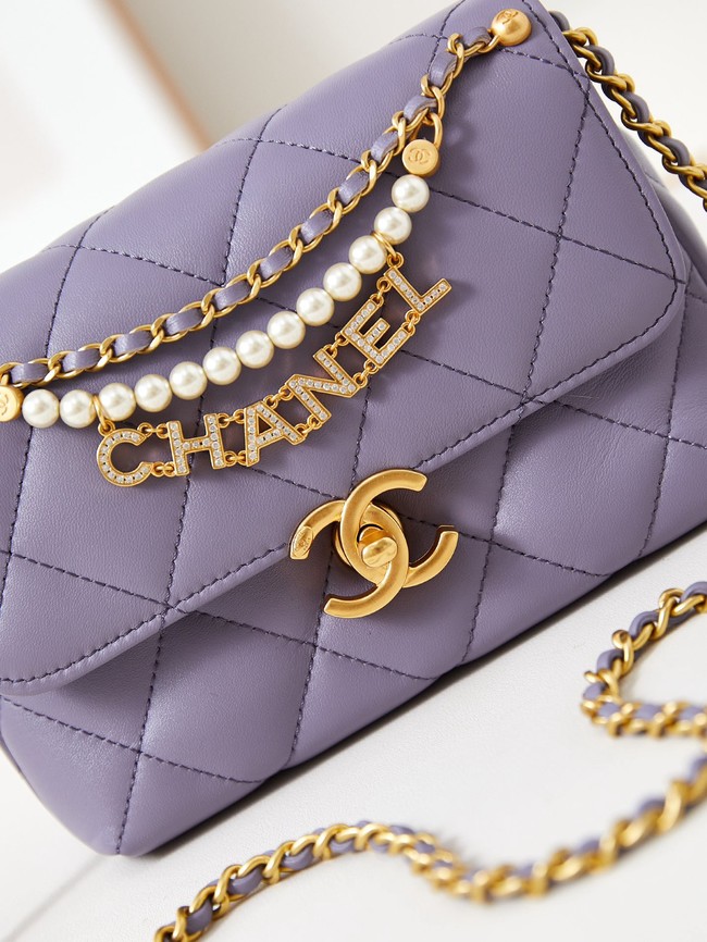 Chanel MINI FLAP BAG AS4986 Light Purple