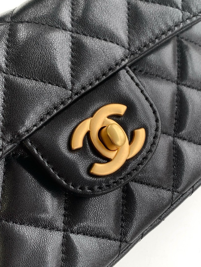Chanel MINI FLAP BAG WITH TOP HANDLE AS5354 black