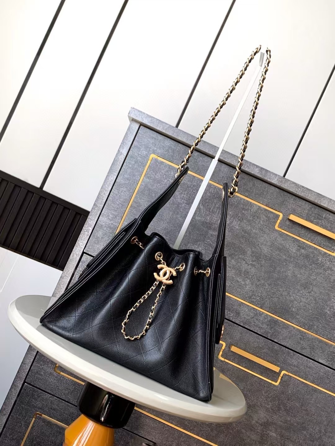 Chanel Grained Calfskin HOBO BAG AS5311 black