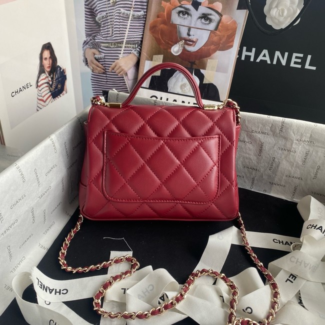 Chanel SMALL FLAP BAG WITH TOP HANDLE AS5111 red