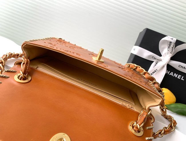 Chanel FLAP BAG AS3266 brown
