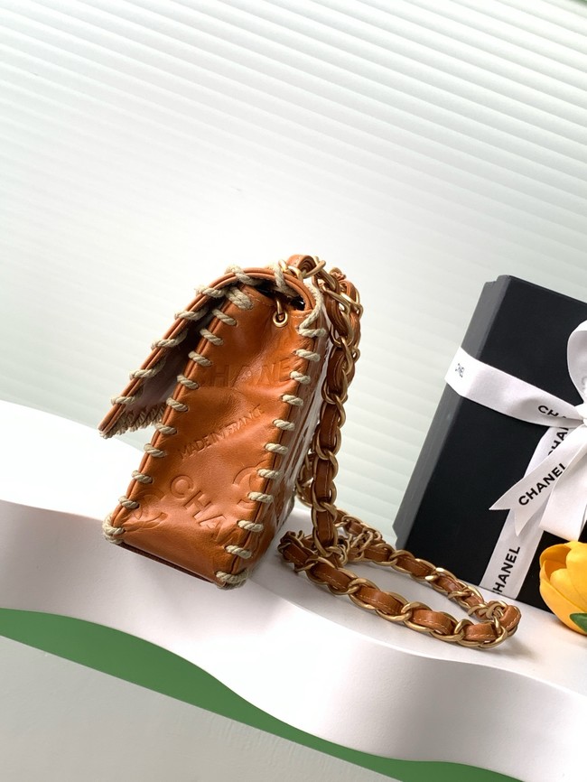 Chanel FLAP BAG AS3266 brown