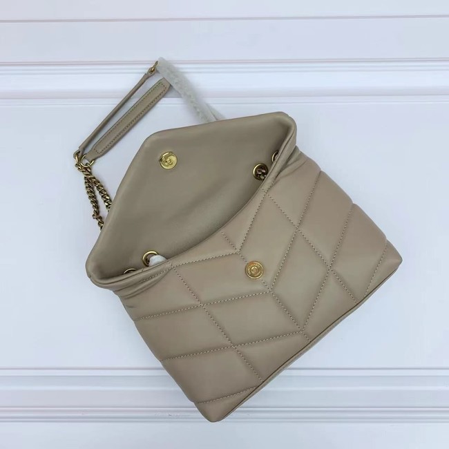 SAINT LAURENT TOY PUFFER IN LAMBSKIN 759337 DARK BEIGE