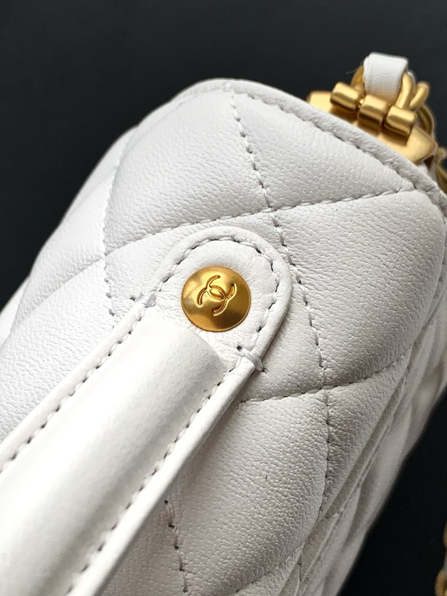 Chanel SMALL FLAP BAG WITH TOP HANDLE AS5356 white