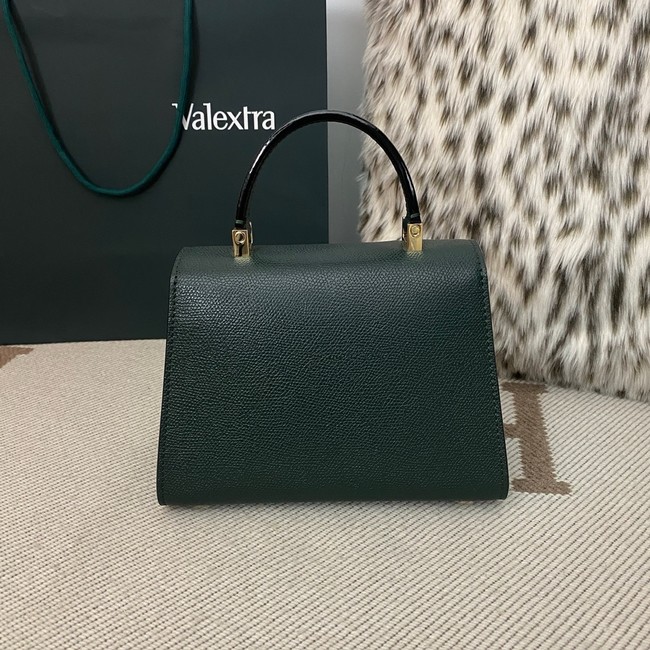 Valextra Iside Top Handle Mini Bag 00359 Dark green