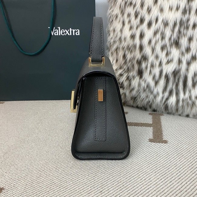 Valextra Iside Top Handle Mini Bag 00359 Steel gray