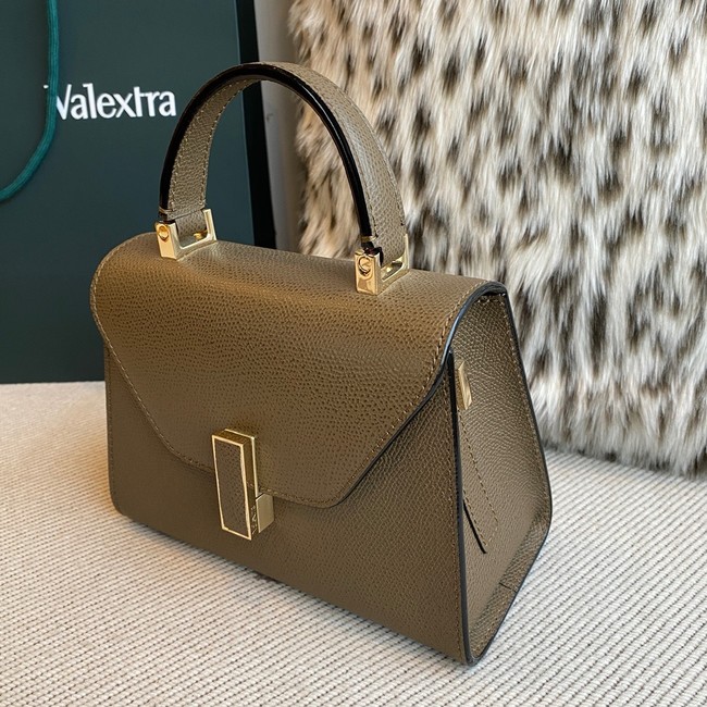 Valextra Iside Top Handle Mini Bag 00359 dark gray