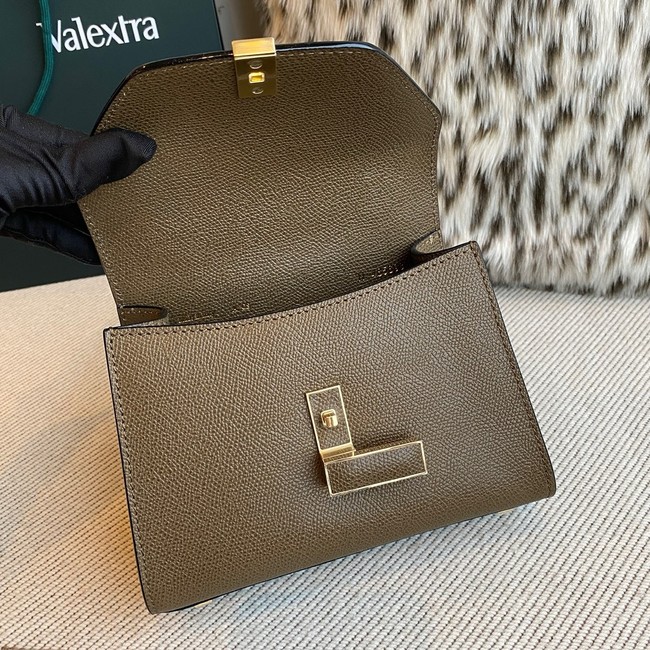 Valextra Iside Top Handle Mini Bag 00359 dark gray