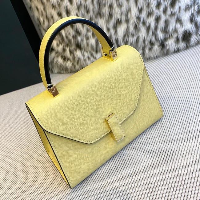 Valextra Iside Top Handle Mini Bag 00359 yellow