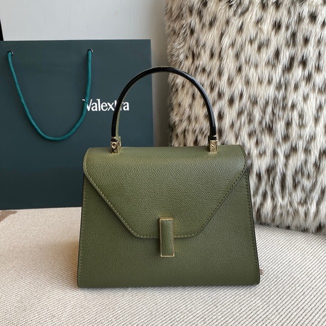 Valextra Iside Top Handle Medium Bag 56028 MILITARY GREEN