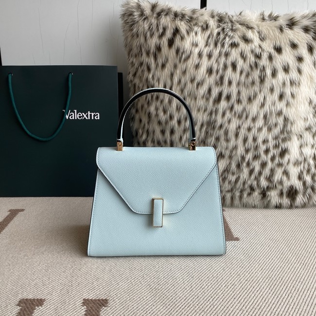Valextra Iside Top Handle Mini Bag 00360 CERULEAN BLUE