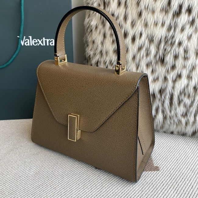 Valextra Iside Top Handle Mini Bag 00360 DARK BROWN
