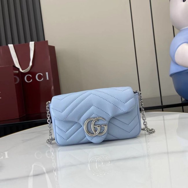GUCCI GG MARMONT MINI SHOULDER BAG 841290 Light blue