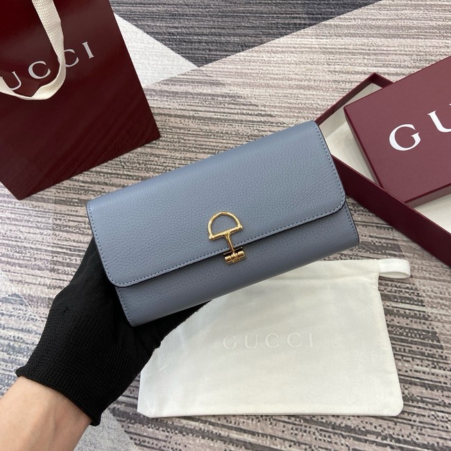 Gucci Softbit continental wallet 828147 light blue