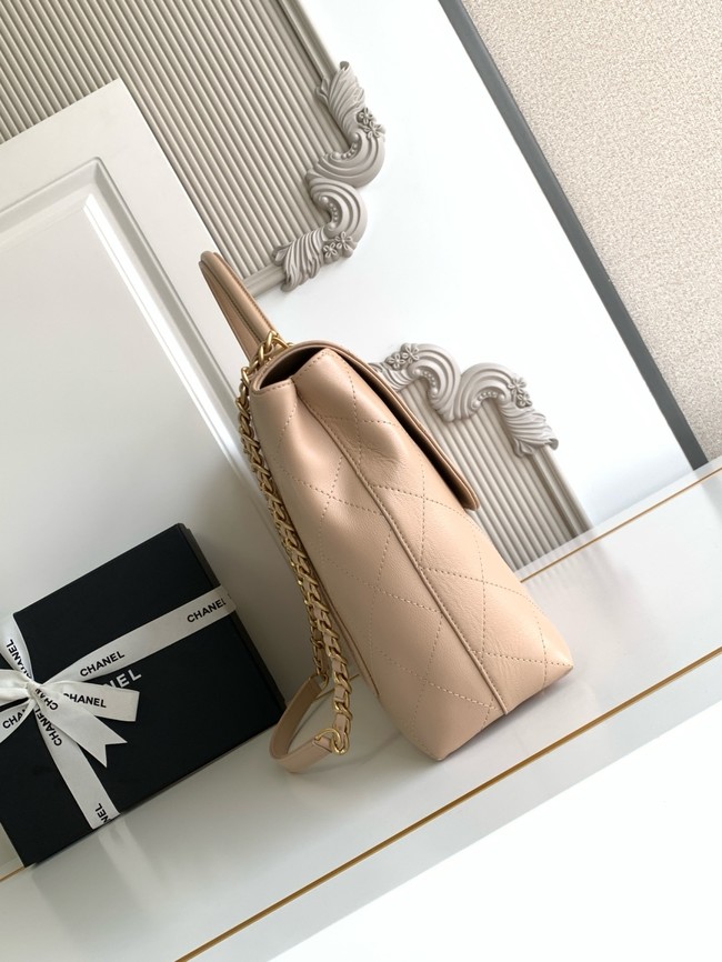 Chanel MAXI FLAP BAG WITH TOP HANDLE AS5543 Apricot