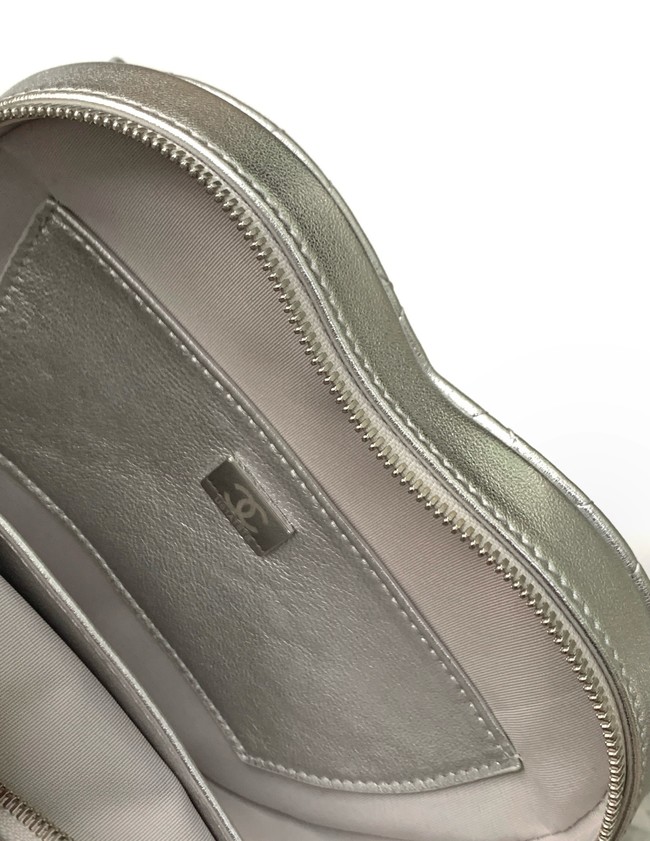 CHANEL Lambskin Heart Bag AS5764 Silvery