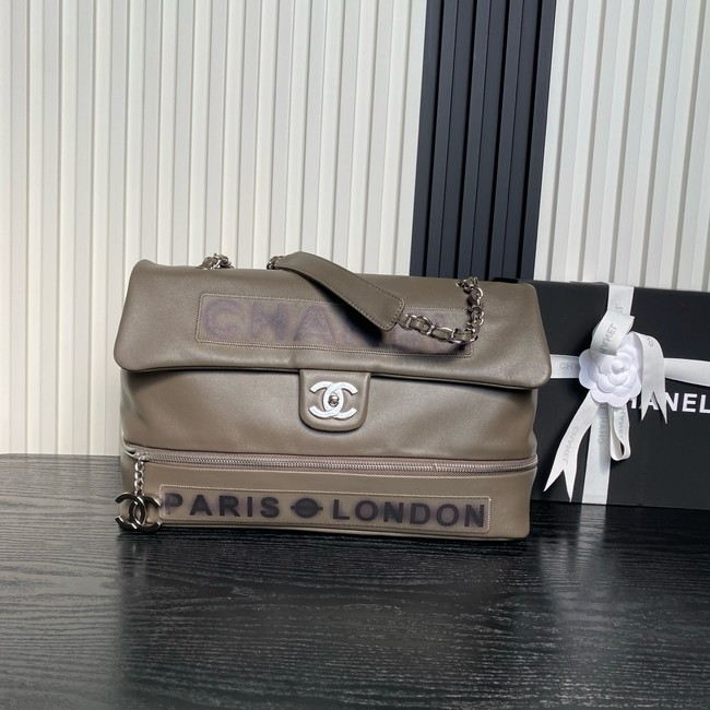 CHANEL Lambskin Shoulder Bags 9902 dark gray