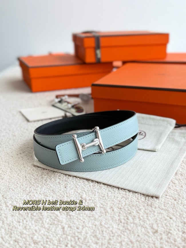 Hermes Epsom calfskin double-sided leather belt 65997