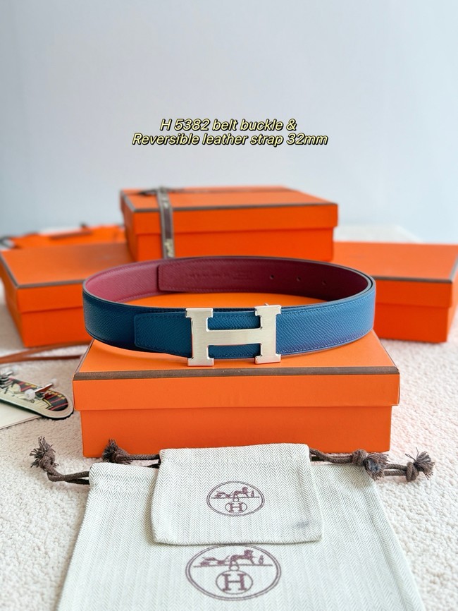 Hermes Epsom calfskin double-sided leather belt 66000