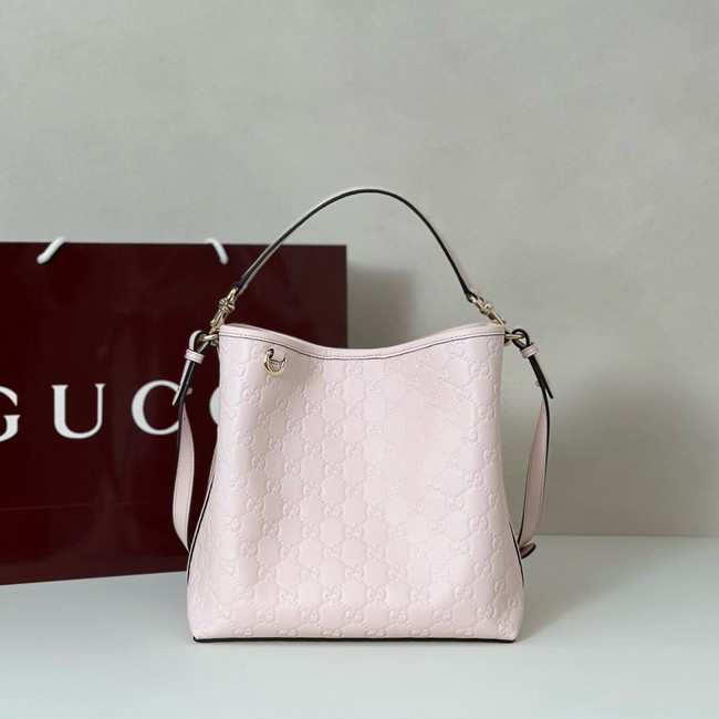 GUCCI GG Emblem medium bucket bag 815103 pink