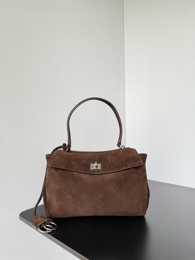Balenciaga Rodeo Mini Handbag suede calfskin 795456 Coffee