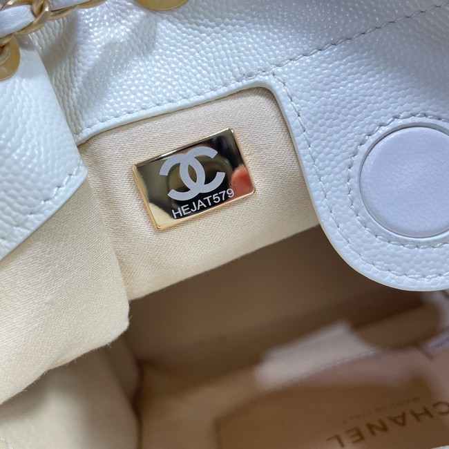 CHANEL 25 Medium Backpack AS5600 white