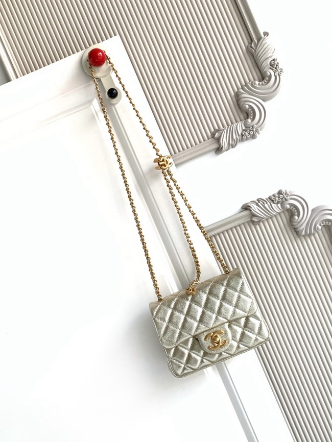CHANEL mini Flap Bag AS1786 light gold