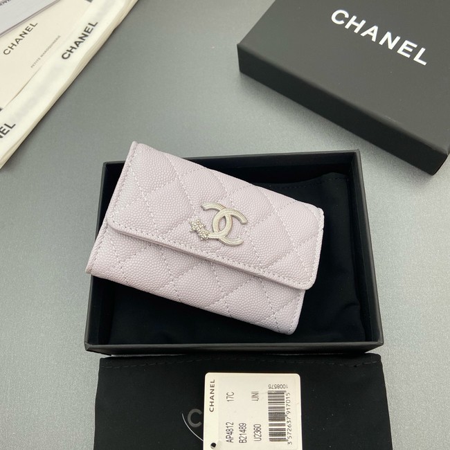 Chanel Flap Card Holder AP4812 light Purple
