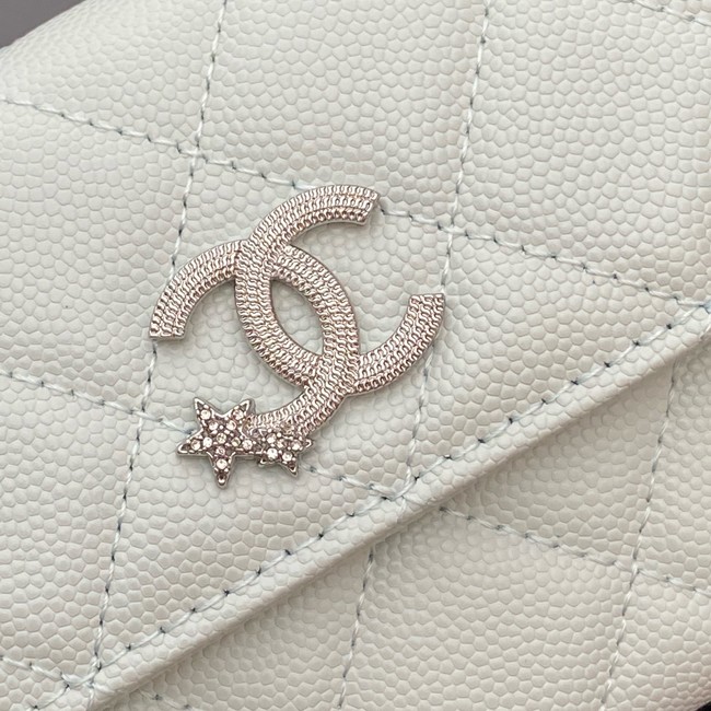 Chanel Long Flap Wallet AP3724 light blue