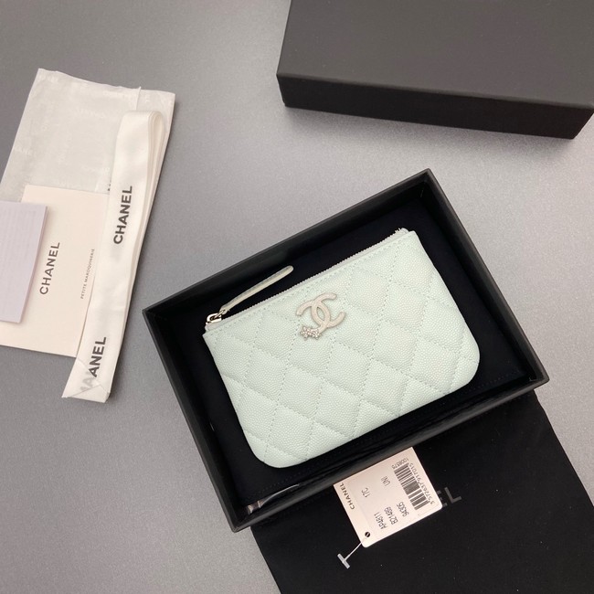 Chanel Zipped Pocket wallet S4811 light blue
