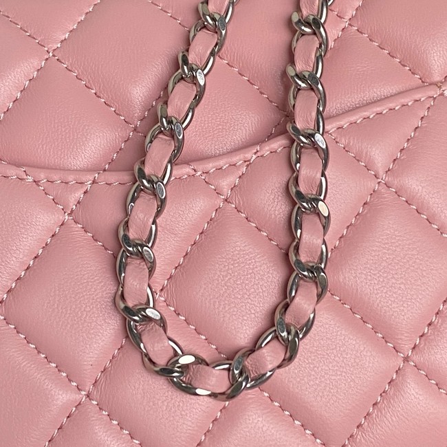 CHANEL Mini Flap Bag AS5758 pink&Silver Metal