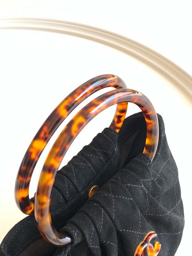 CHANEL Suede Small Hobo Bag AS6022 black