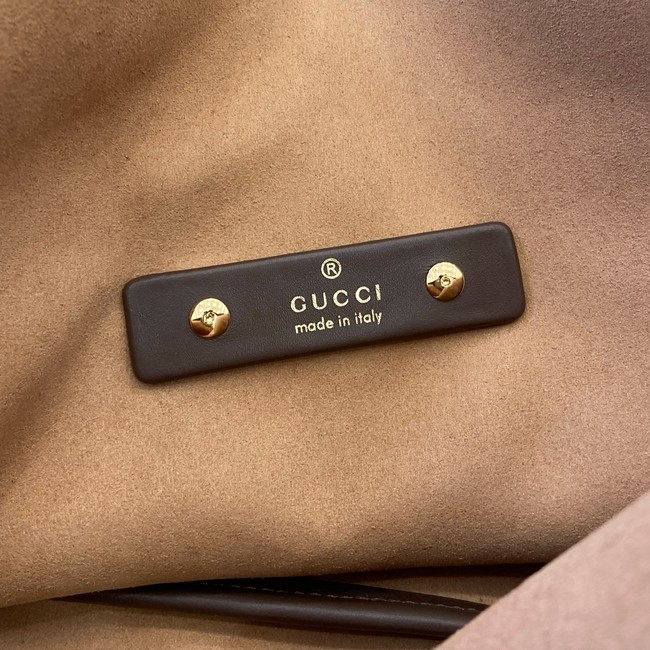 Gucci Softbit maxi shoulder bag Variation 837466  dark brown suede