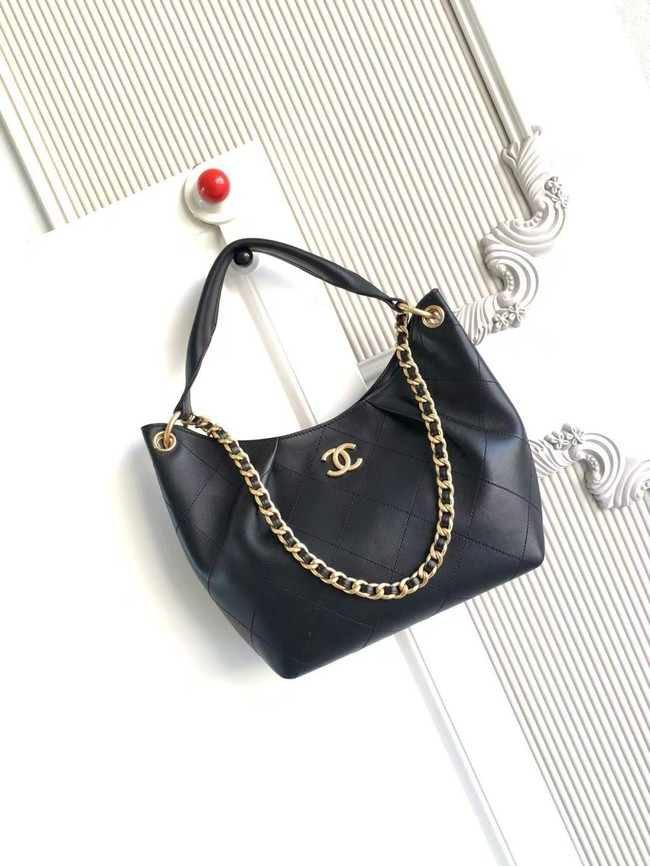 CHANEL Hobo Bag Calfskin AS5970 black