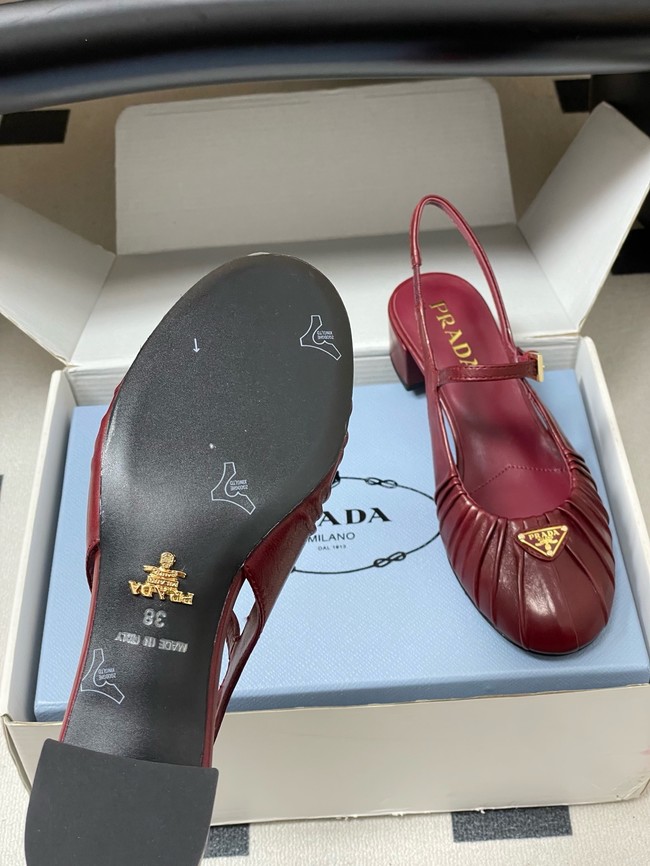 PRADA leather slingback Sandals 21056-4