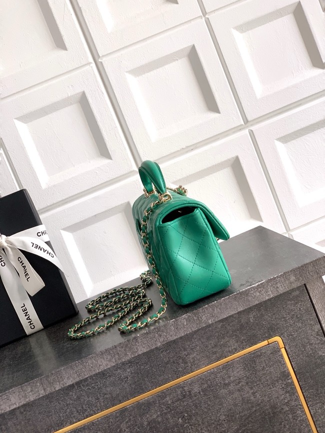 CHANEL Mini Flap Bag with Top Handle AP2431 green