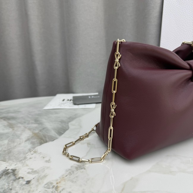 Small Dior Bow Bag Lambskin M0715O Wine