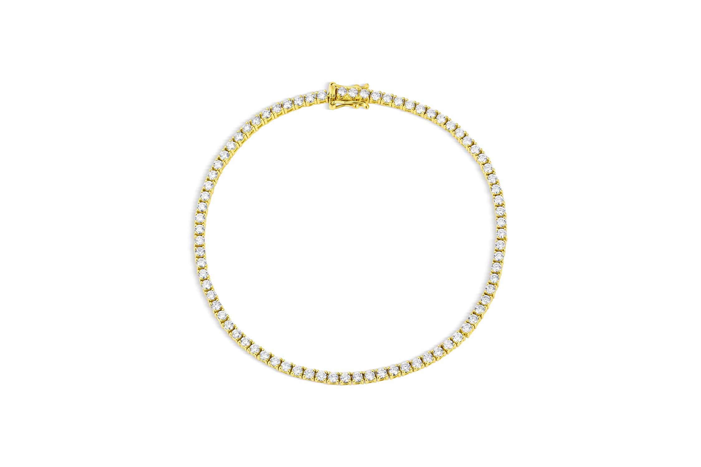 18K Yellow Gold Diamond Tennis Bracelet