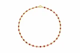 Rivière 18K Yellow Gold Ruby  Diamond Choker Necklace