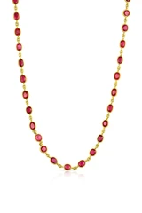 Rivière 18K Yellow Gold Ruby  Diamond Choker Necklace