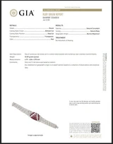 Exquisite 1960s Burma Unheated Ruby and Diamond Bracelet in 18kt White Gold