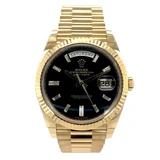 Rolex Day-Date 40 228238 Black Onyx Dial Diamond Baguette - Pre-Owned
