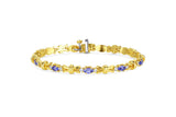 Estate Tanzanite Diamond Bracelet in 14K Yellow Gold