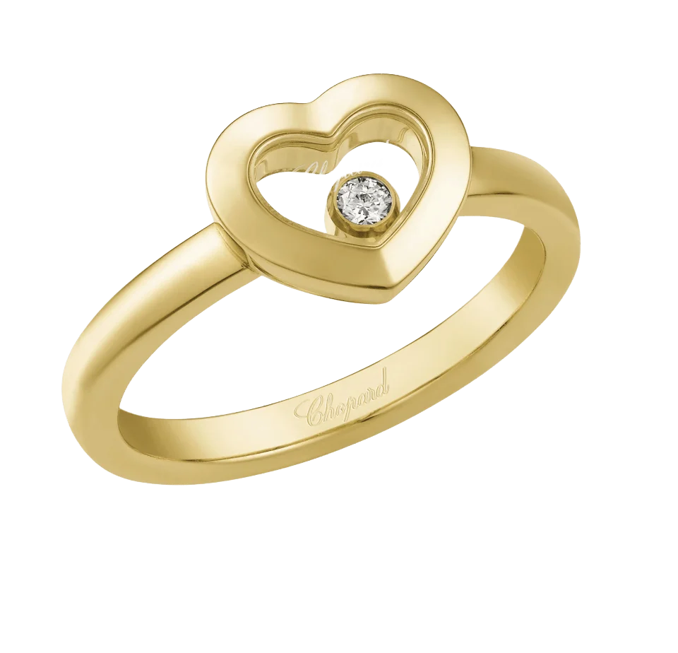 Happy Diamonds Icons Small Heart Yellow Gold Ring