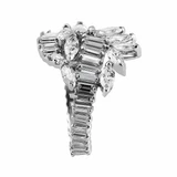 Estate Baguette and Marquise Diamond Platinum Ring