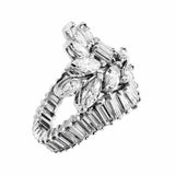 Estate Baguette and Marquise Diamond Platinum Ring