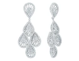 Cascading Diamond Tear Drop Motif Chandelier Earrings