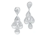Cascading Diamond Tear Drop Motif Chandelier Earrings