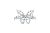18kt White Gold 0.38ctw Diamond Butterfly Ring