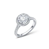 Riviére Round Brilliant Halo Ring